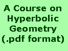 A lecture course on Hyperbolic Geometry